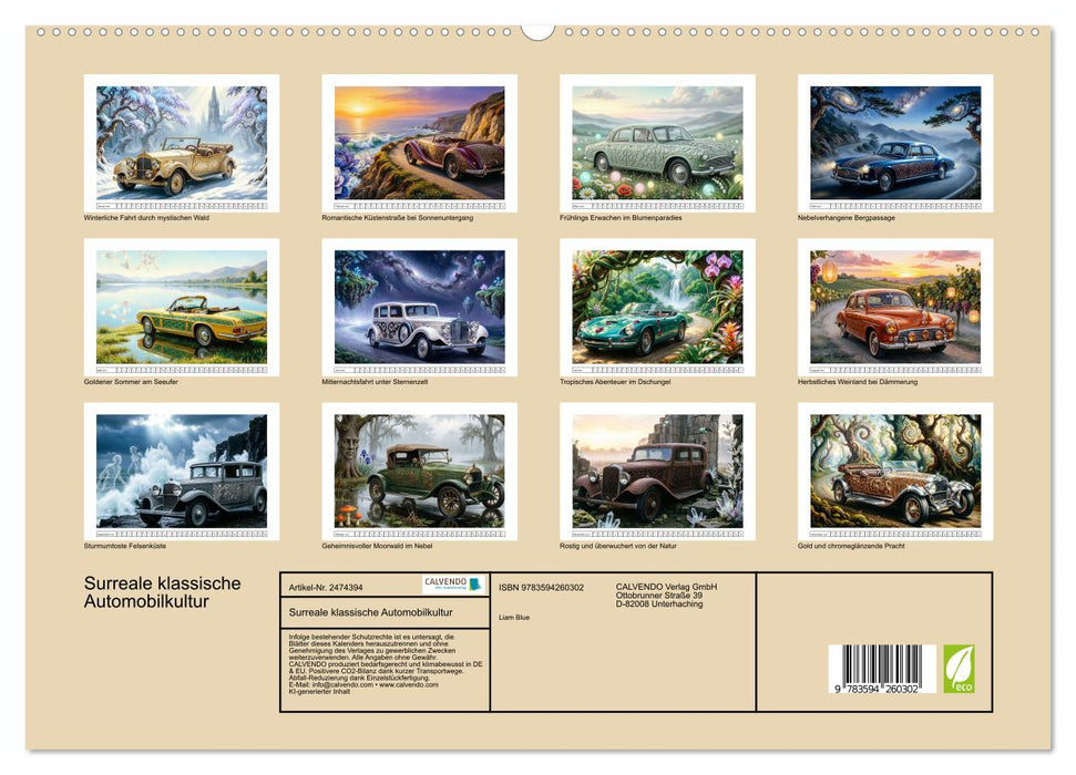 Surreale klassische Automobilkultur (CALVENDO Premium Wandkalender 2027)