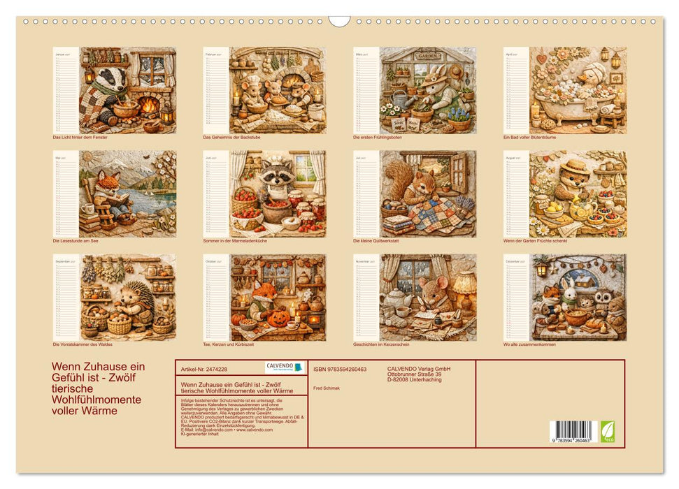 Wenn Zuhause ein Gefühl ist - Zwölf tierische Wohlfühlmomente voller Wärme (CALVENDO Wandkalender 2027)