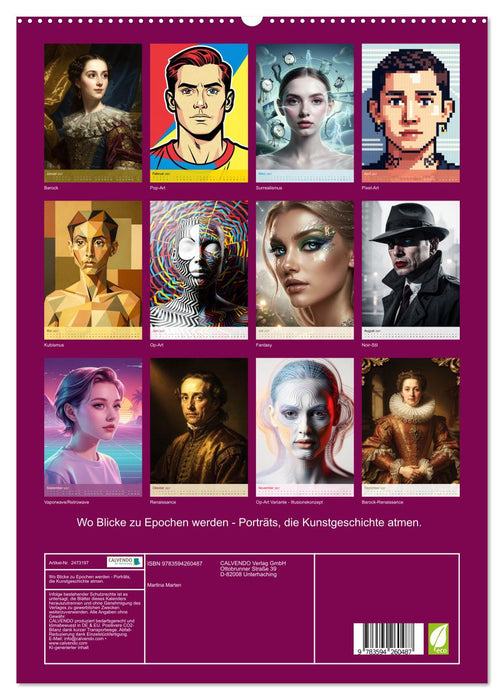 Wo Blicke zu Epochen werden - Porträts, die Kunstgeschichte atmen. (CALVENDO Premium Wandkalender 2027)