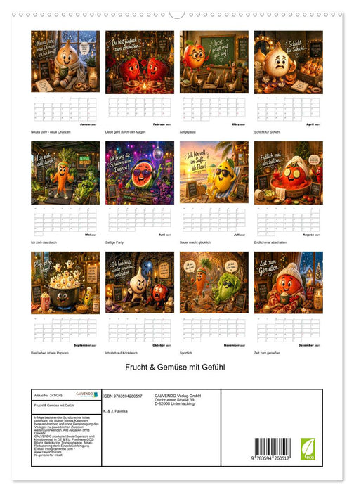 Frucht & Gemüse mit Gefühl (CALVENDO Premium Wandkalender 2027)