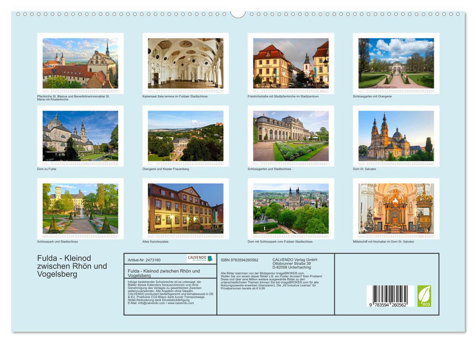 Fulda - Kleinod zwischen Rhön und Vogelsberg (CALVENDO Premium Wandkalender 2027)