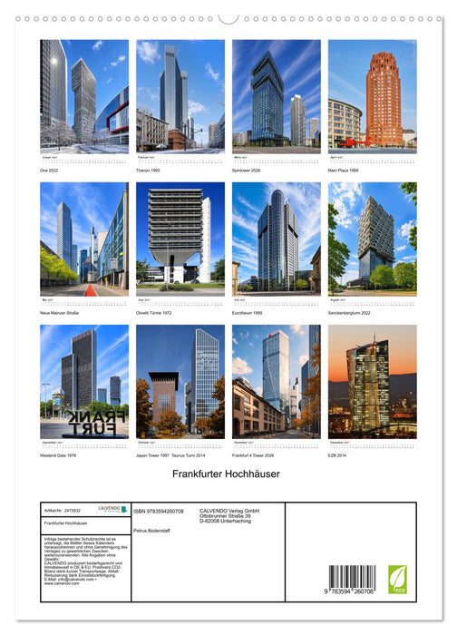 Frankfurter Hochhäuser (CALVENDO Premium Wandkalender 2027)