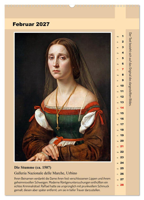 Raffaels Porträts im neuen Licht (CALVENDO Premium Wandkalender 2027)