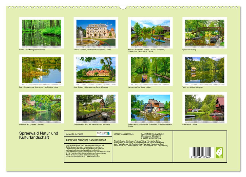 Spreewald Natur und Kulturlandschaft (CALVENDO Premium Wandkalender 2027)