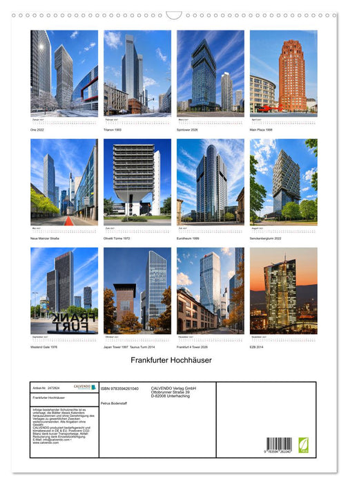 Frankfurter Hochhäuser (CALVENDO Wandkalender 2027)