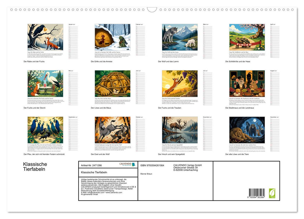 Klassische Tierfabeln (CALVENDO Wandkalender 2027)