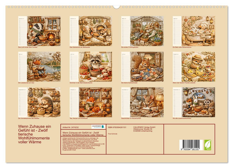 Wenn Zuhause ein Gefühl ist - Zwölf tierische Wohlfühlmomente voller Wärme (CALVENDO Premium Wandkalender 2027)