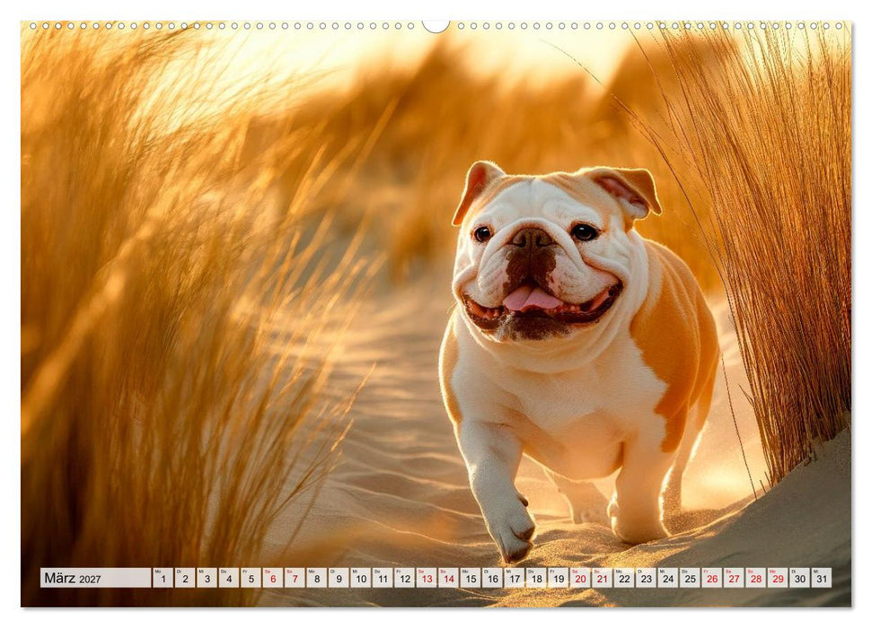 Englische Bulldoggen - Treue Blicke und große Herzen (CALVENDO Wandkalender 2027)