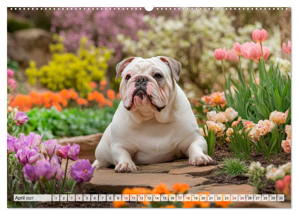 Englische Bulldoggen - Treue Blicke und große Herzen (CALVENDO Wandkalender 2027)