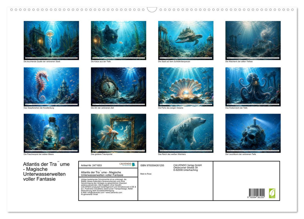 Atlantis der Träume - Magische Unterwasserwelten voller Fantasie (CALVENDO Wandkalender 2027)
