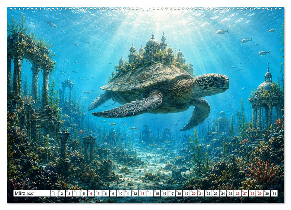 Atlantis der Träume - Magische Unterwasserwelten voller Fantasie (CALVENDO Wandkalender 2027)