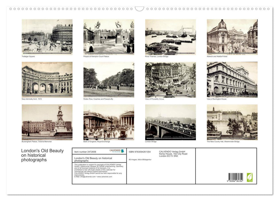 London's Old Beauty on historical photographs (CALVENDO Monthly Calendar 2027)