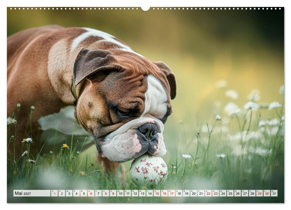 Englische Bulldoggen - Treue Blicke und große Herzen (CALVENDO Premium Wandkalender 2027)