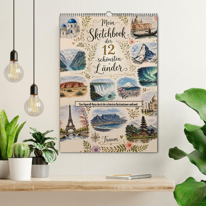 Mein Sketchbook der 12 schönsten Länder (CALVENDO Wandkalender 2027)