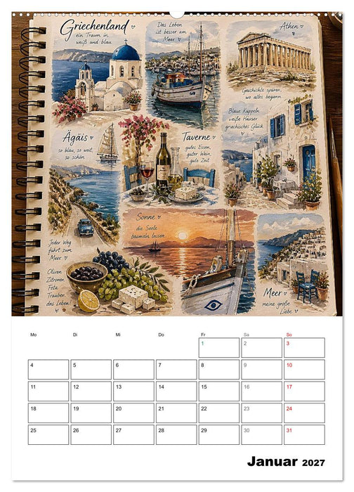 Mein Sketchbook der 12 schönsten Länder (CALVENDO Wandkalender 2027)