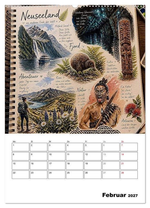 Mein Sketchbook der 12 schönsten Länder (CALVENDO Wandkalender 2027)