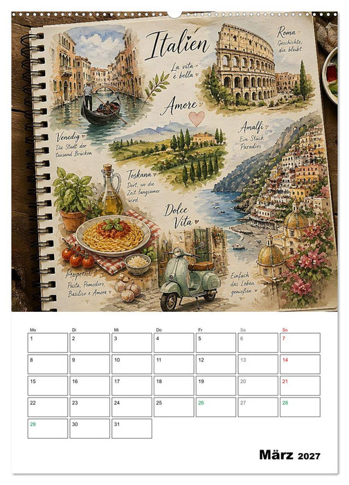 Mein Sketchbook der 12 schönsten Länder (CALVENDO Wandkalender 2027)
