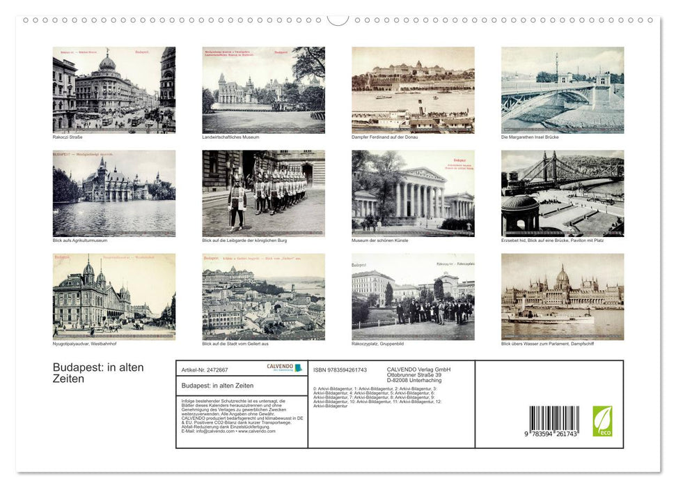 Budapest: in alten Zeiten (CALVENDO Premium Wandkalender 2027)