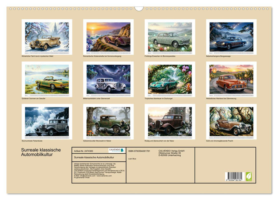 Surreale klassische Automobilkultur (CALVENDO Wandkalender 2027)