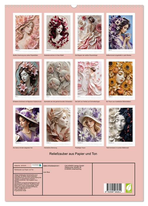 Reliefzauber aus Papier und Ton (CALVENDO Premium Wandkalender 2027)