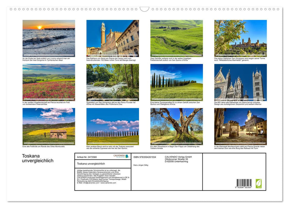 Toskana unvergleichlich (CALVENDO Wandkalender 2027)