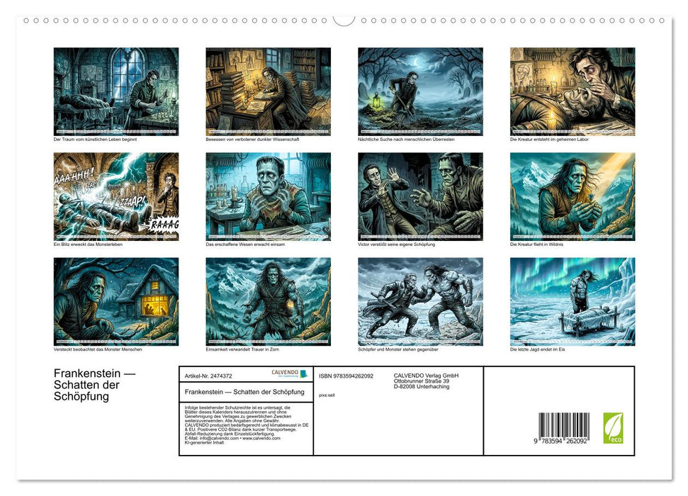 Frankenstein — Schatten der Schöpfung (CALVENDO Premium Wandkalender 2027)