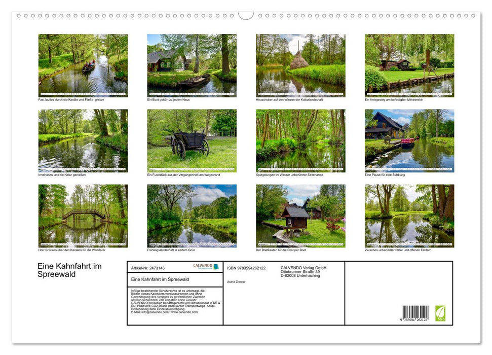 Eine Kahnfahrt im Spreewald (CALVENDO Wandkalender 2027)