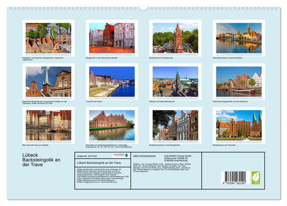 Lübeck Backsteingotik an der Trave (CALVENDO Premium Wandkalender 2027)