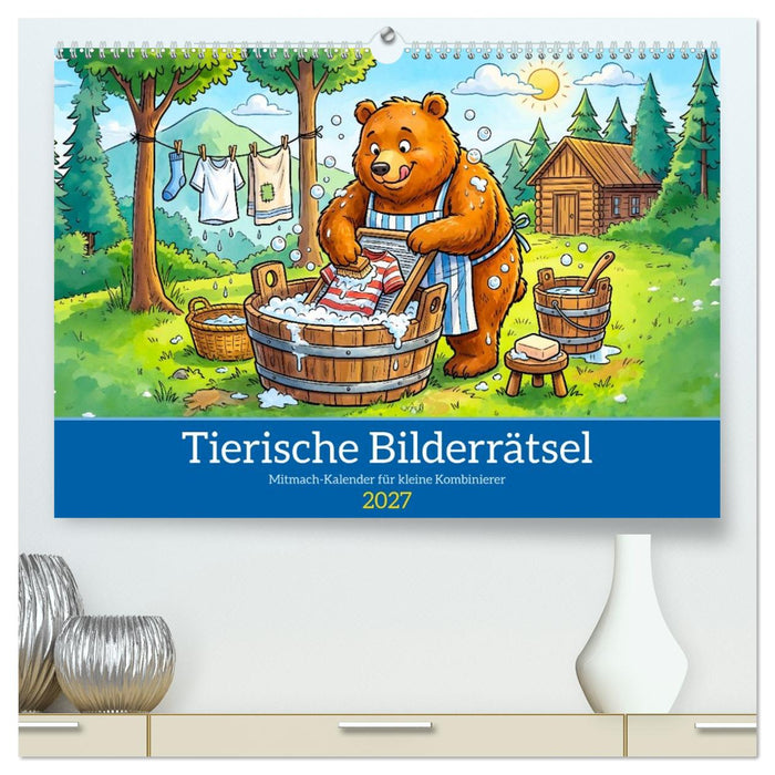 Tierische Bilderrätsel - Mitmach-Kalender für kleine Kombinierer (CALVENDO Premium Wandkalender 2027)