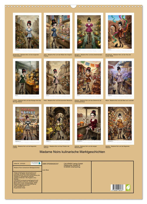 Madame Noirs kulinarische Marktgeschichten (CALVENDO Wandkalender 2027)