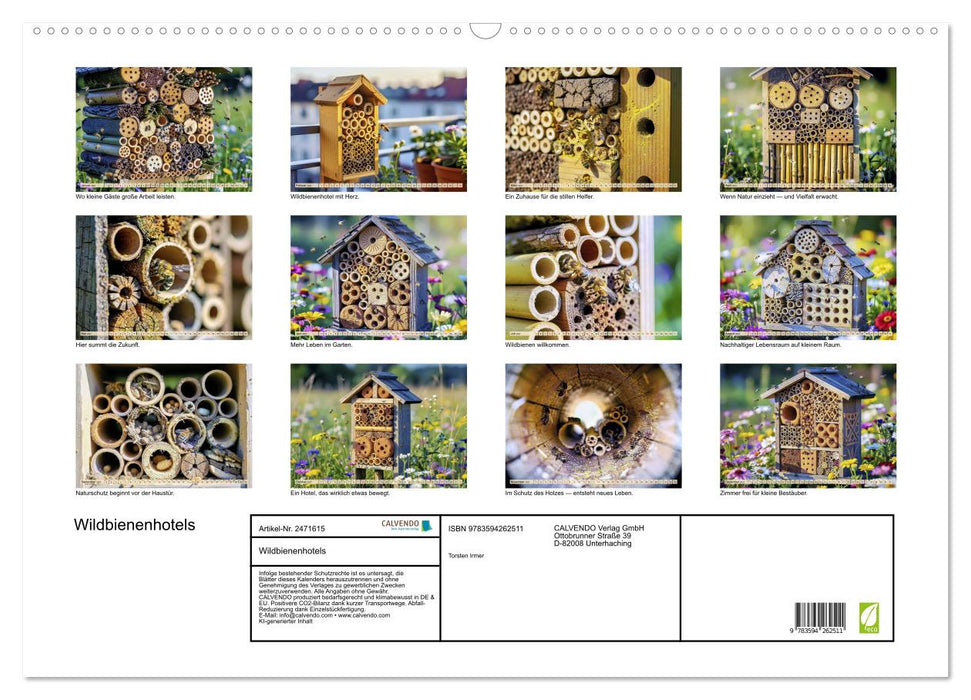 Wildbienenhotels (CALVENDO Wandkalender 2027)