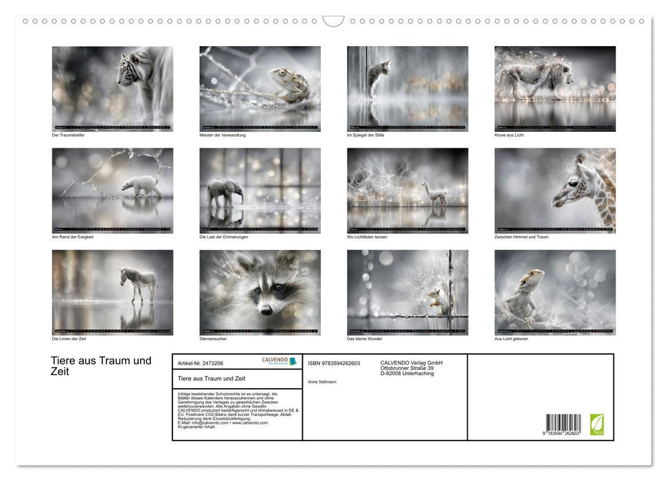 Tiere aus Traum und Zeit (CALVENDO Wandkalender 2027)