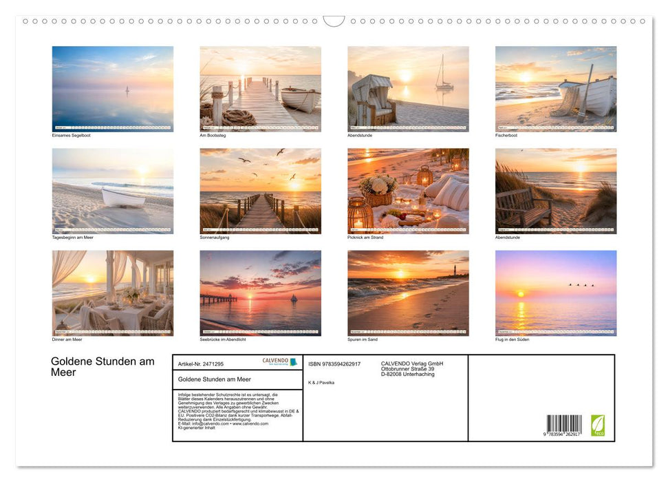 Goldene Stunden am Meer (CALVENDO Wandkalender 2027)