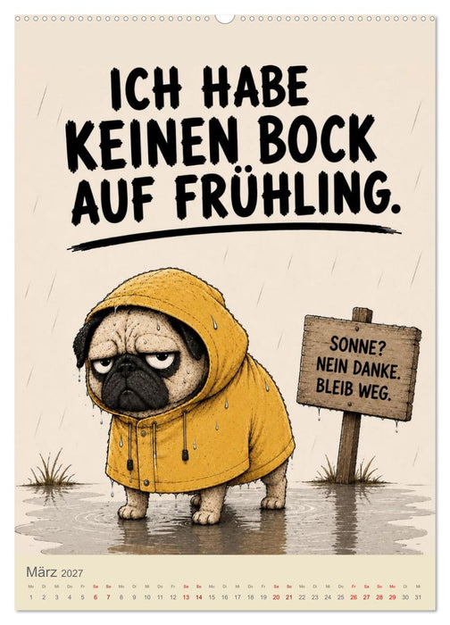 BÖSER MOPS: 365 Tage schlechte Laune (CALVENDO Premium Wandkalender 2027)