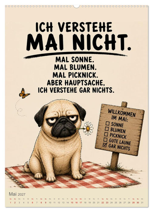 BÖSER MOPS: 365 Tage schlechte Laune (CALVENDO Premium Wandkalender 2027)