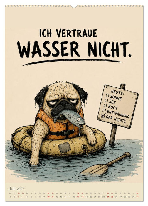 BÖSER MOPS: 365 Tage schlechte Laune (CALVENDO Premium Wandkalender 2027)