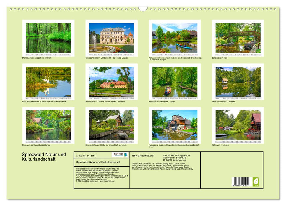 Spreewald Natur und Kulturlandschaft (CALVENDO Wandkalender 2027)