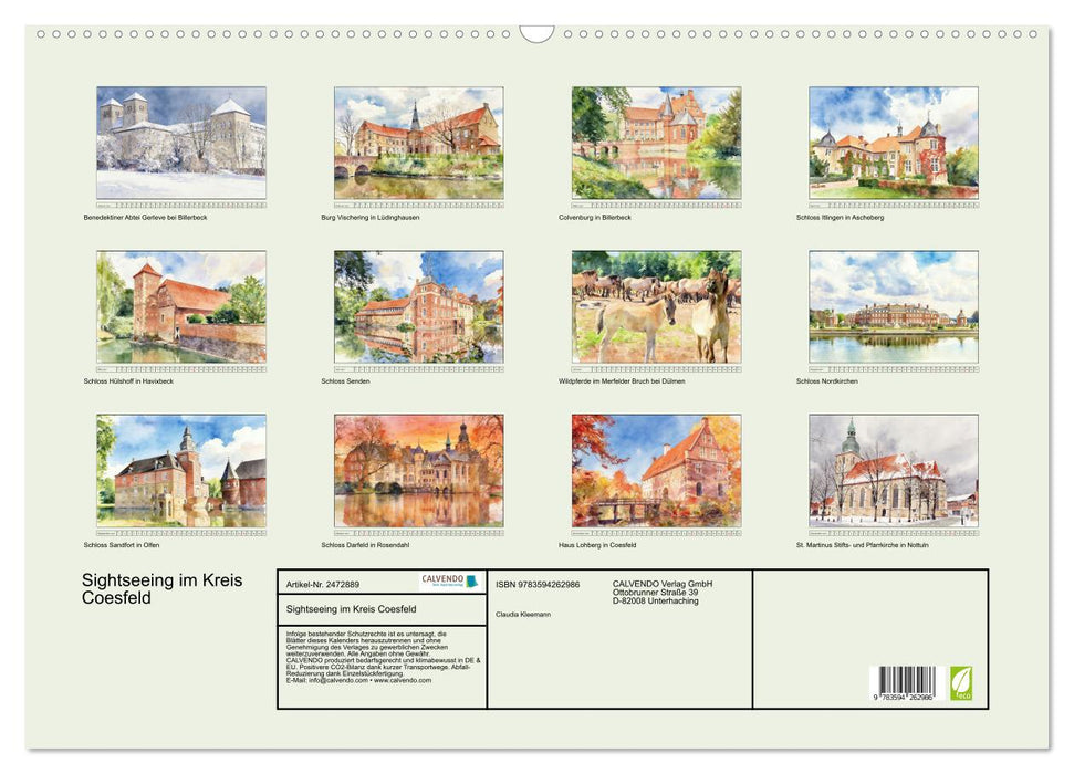 Sightseeing im Kreis Coesfeld (CALVENDO Wandkalender 2027)