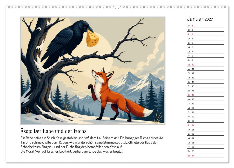 Klassische Tierfabeln (CALVENDO Premium Wandkalender 2027)