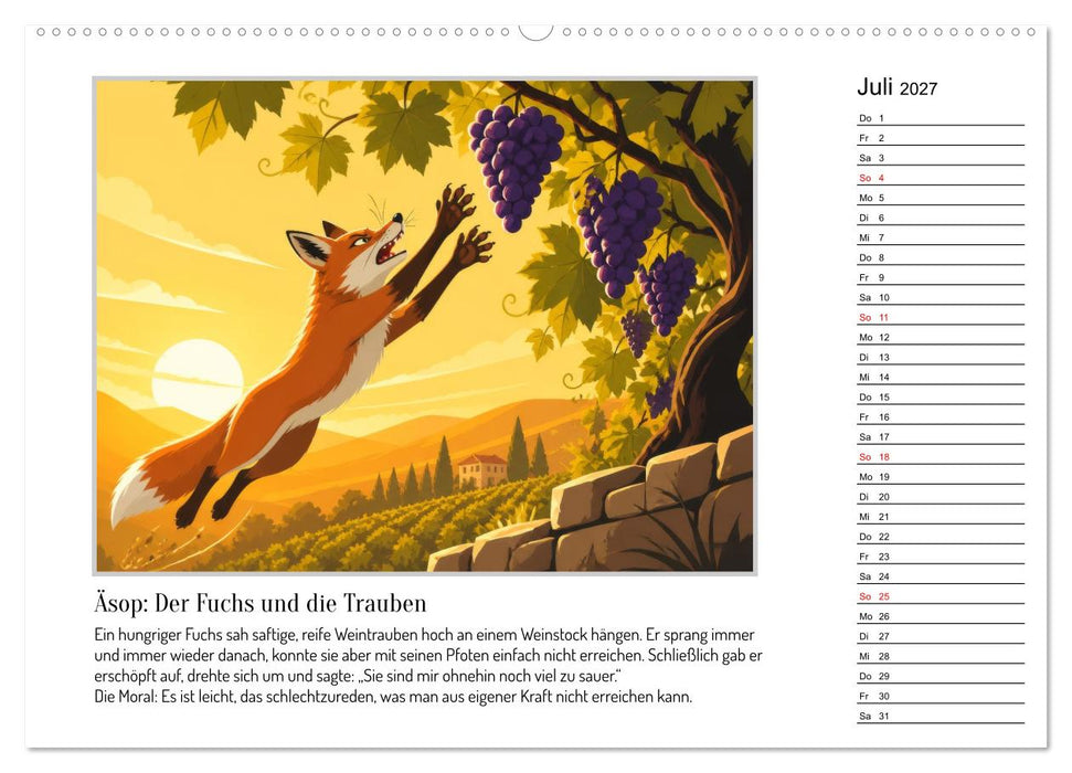 Klassische Tierfabeln (CALVENDO Premium Wandkalender 2027)