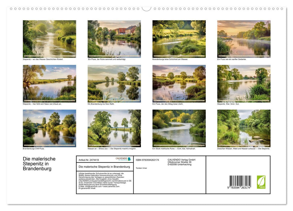 Die malerische Stepenitz in Brandenburg (CALVENDO Premium Wandkalender 2027)