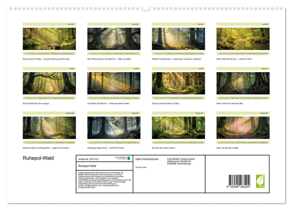 Ruhepol-Wald (CALVENDO Premium Wandkalender 2027)