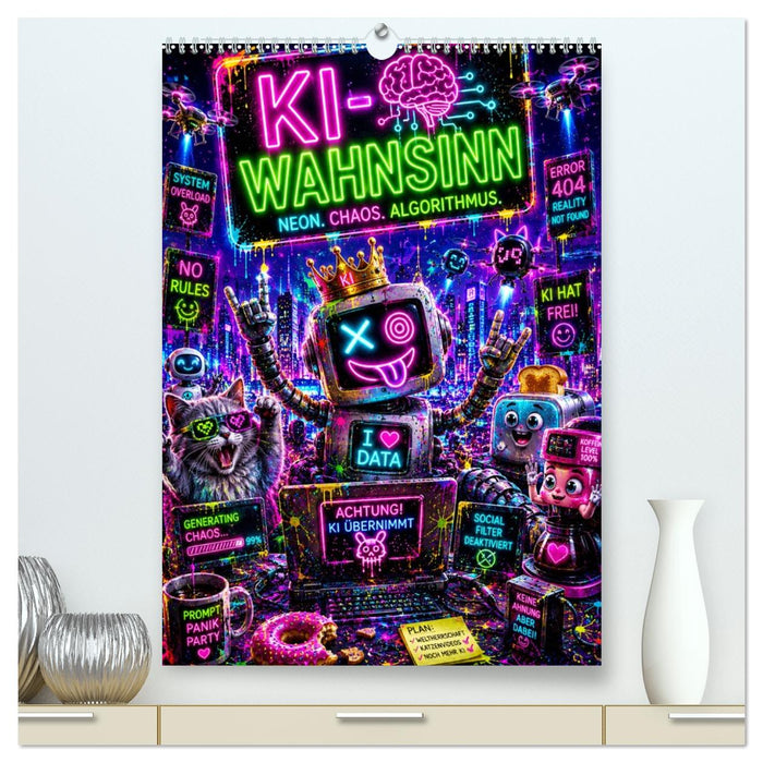 KI - Wahnsinn. neon. chaos. algorithmus (CALVENDO Premium Wandkalender 2027)