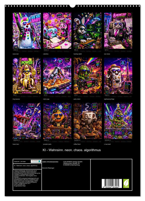 KI - Wahnsinn. neon. chaos. algorithmus (CALVENDO Premium Wandkalender 2027)