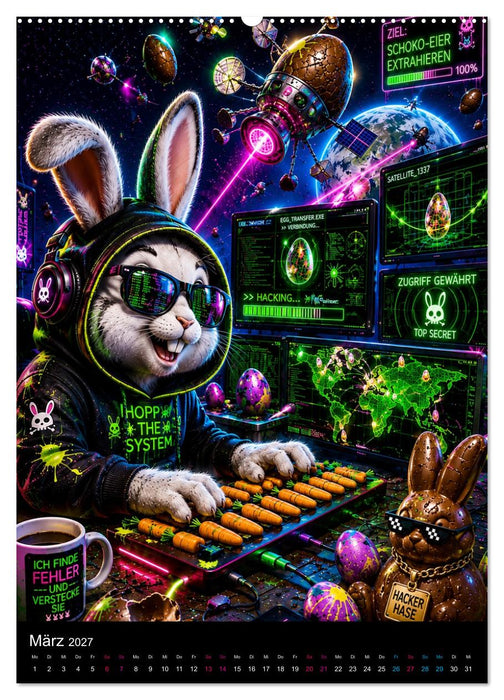 KI - Wahnsinn. neon. chaos. algorithmus (CALVENDO Premium Wandkalender 2027)