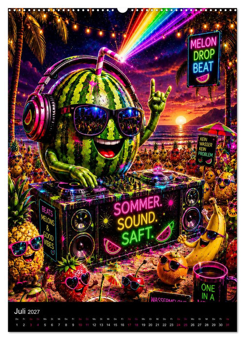 KI - Wahnsinn. neon. chaos. algorithmus (CALVENDO Premium Wandkalender 2027)