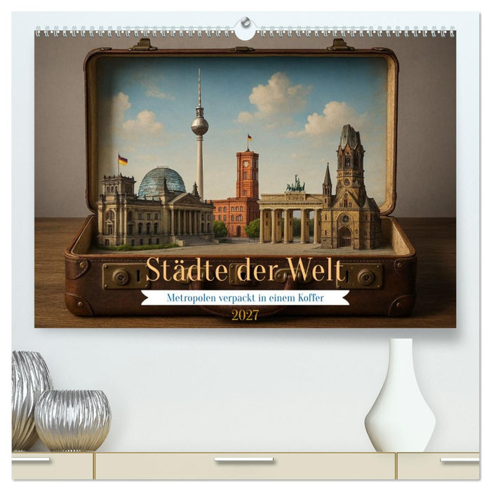Städte der Welt - Metropolen verpackt in einem Koffer (CALVENDO Premium Wandkalender 2027)