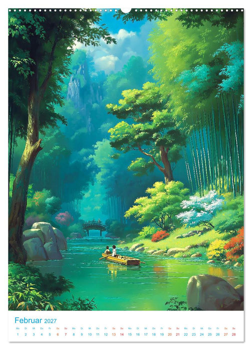 Japanische Landschaft - im Anime-Stil (CALVENDO Wandkalender 2027)