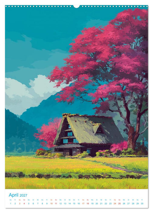 Japanische Landschaft - im Anime-Stil (CALVENDO Wandkalender 2027)