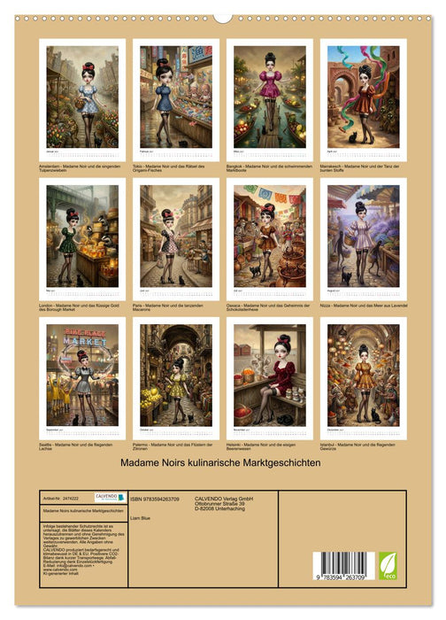 Madame Noirs kulinarische Marktgeschichten (CALVENDO Premium Wandkalender 2027)